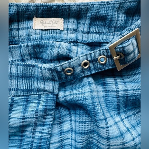 Brandy Melville John Galt emerson Blue Plaid High Waisted Wrap mini skirt - Picture 5 of 10